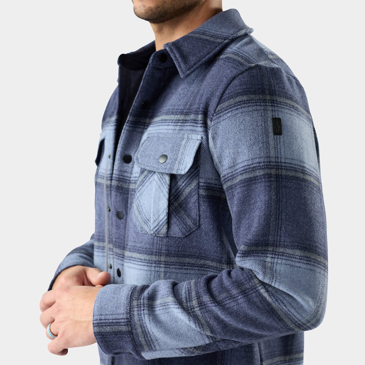 Anchor Line Shirt Jacket Nightfall Blue Plaid - 3