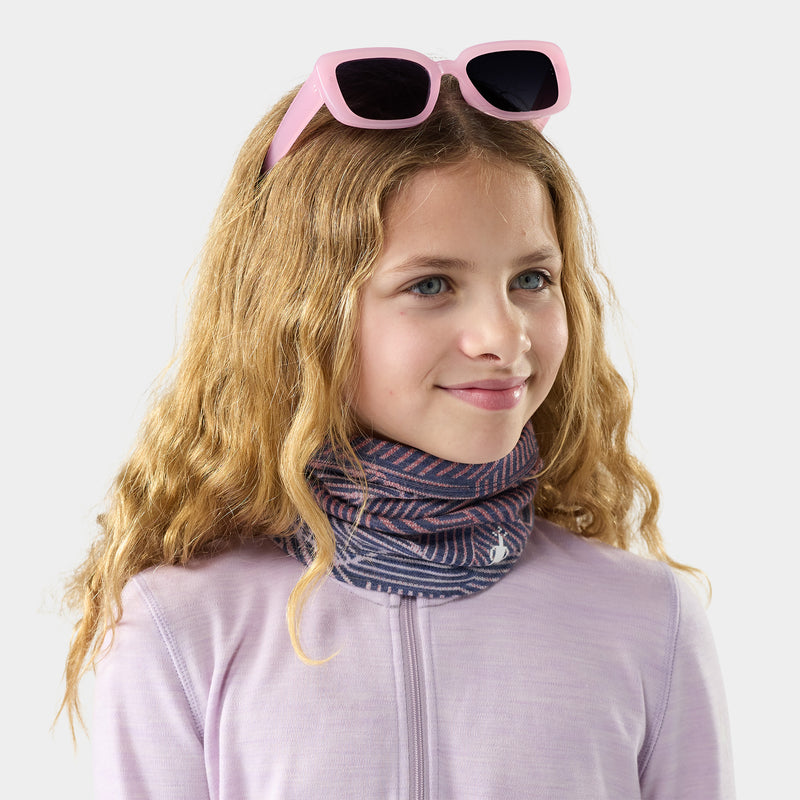 Kids' Thermal Merino Neck Gaiter - Nightfall Linear Peaks / S/M