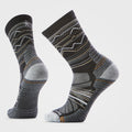 Hike Mountain Range Crew Socks Charcoal-Light Gray - ver - 1