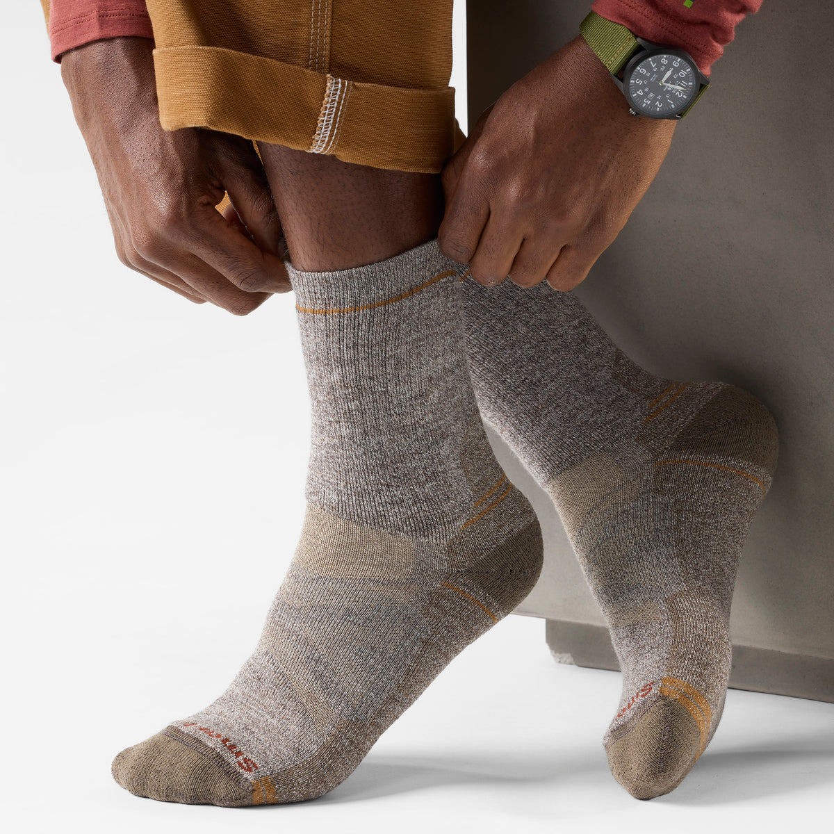 Hike Full Cushion Crew Socks Taupe-Natural Marl - ver - 2