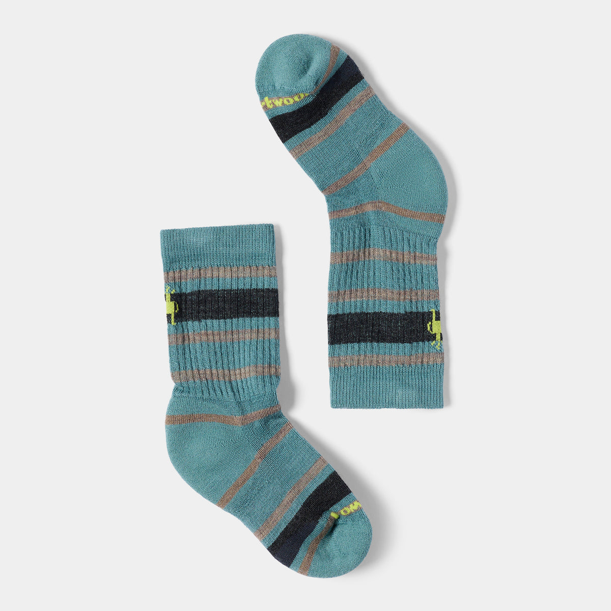 Kids' Hike Striped Crew Socks Dusty Teal - ver - 1