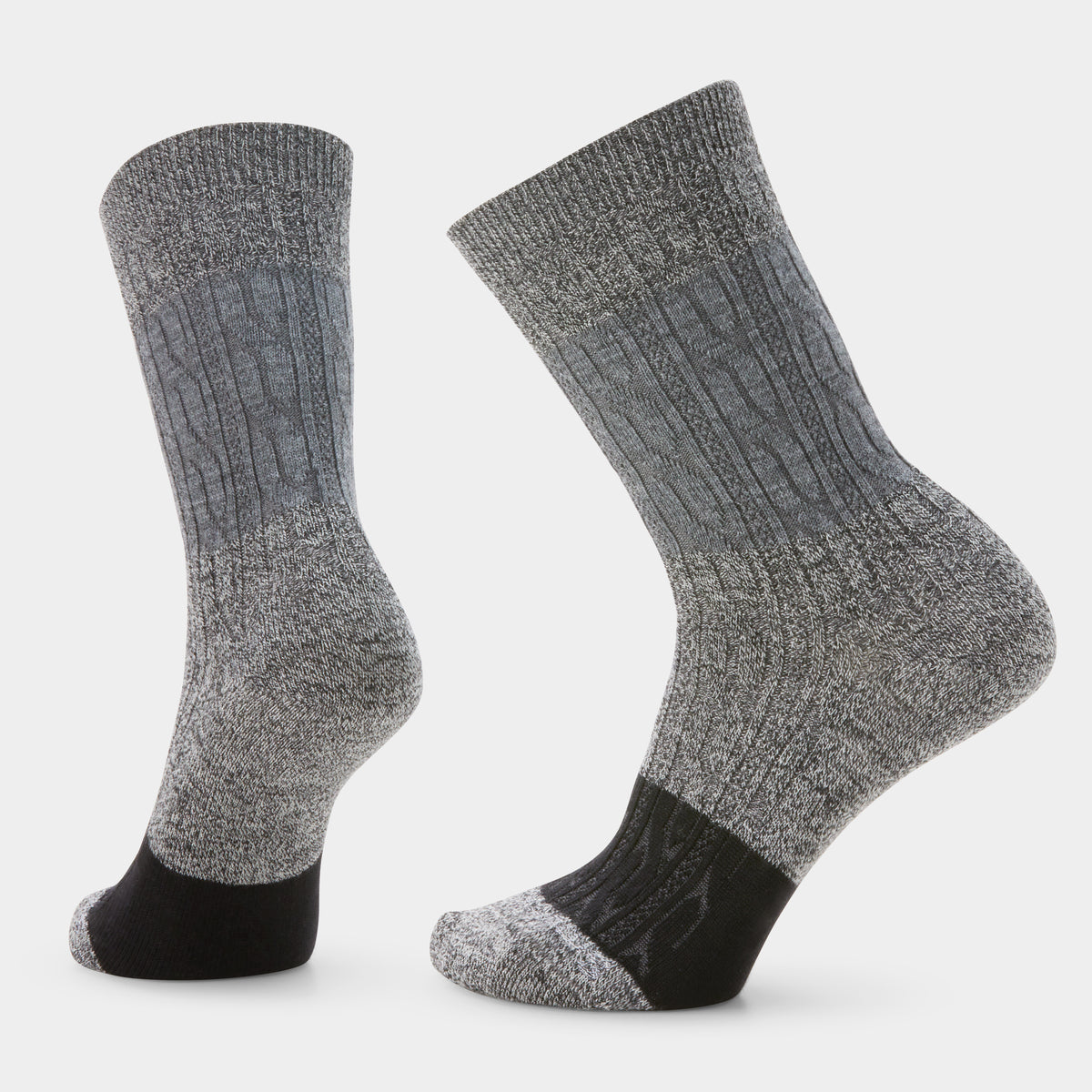 Chaussette de tous les jours en tricot câblé avec contraste de couleurs pour femmes  - voir - 1