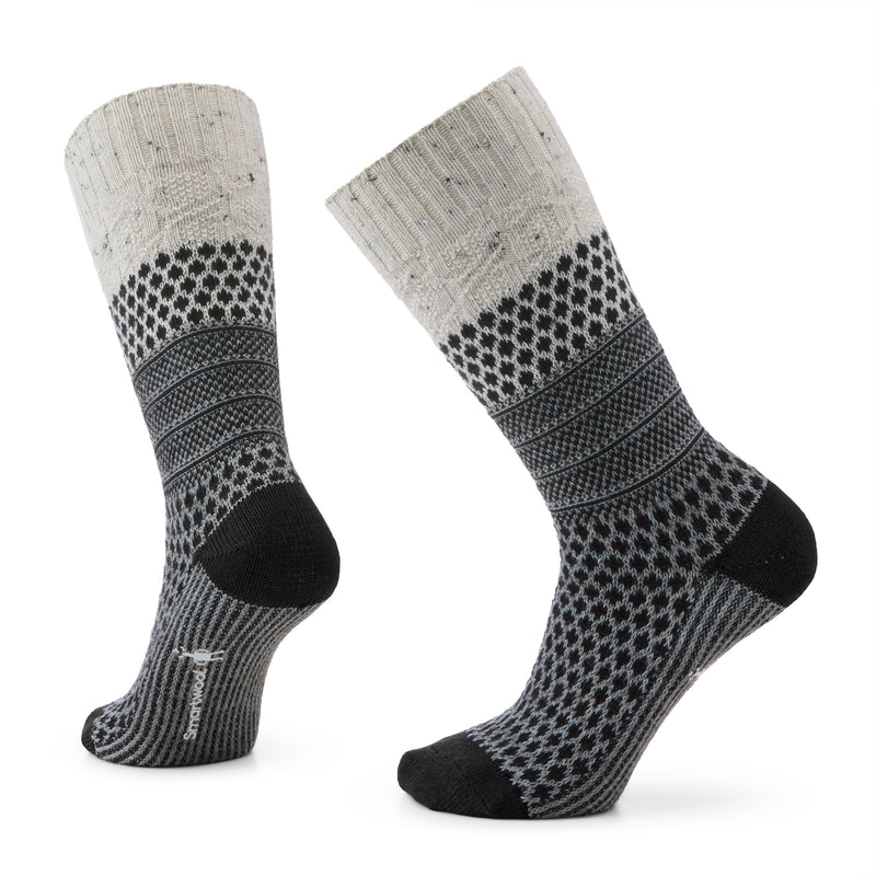 Women's Everyday Cozy Popcorn Cable Crew Socks - Natural Donegal / L