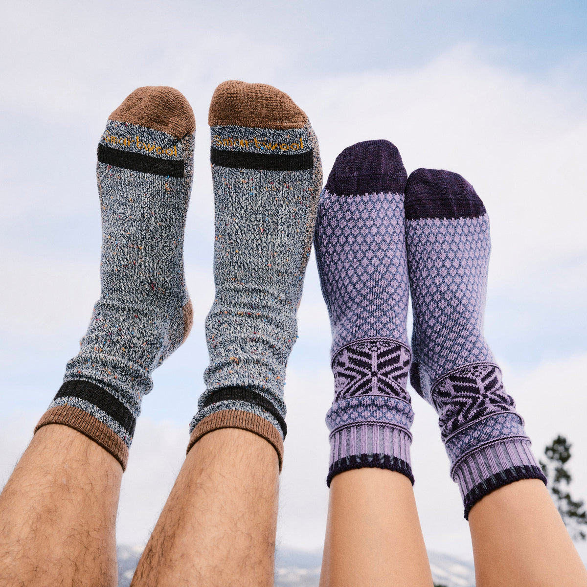 Chaussette tous les jours Cozy Popcorn à motif de flocons de neige pour femmes  - voir - 3