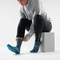 Women's Run Cold Weather Crew Socks Twilight Blue - ver - 2