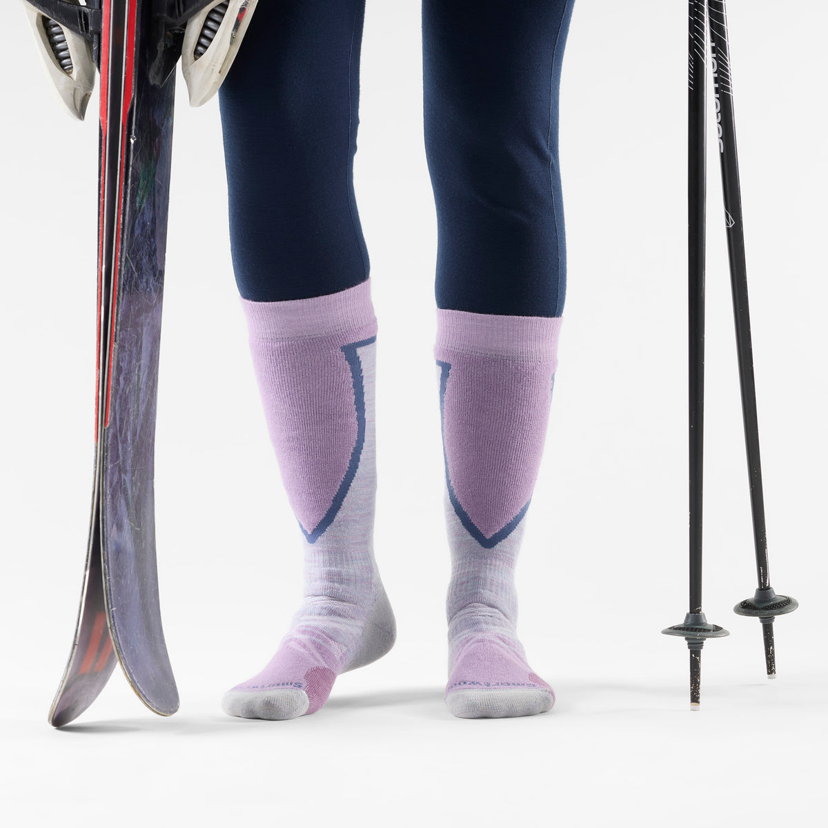 Women's Ski Over The Calf Socks Purple Eclipse - ver - 2