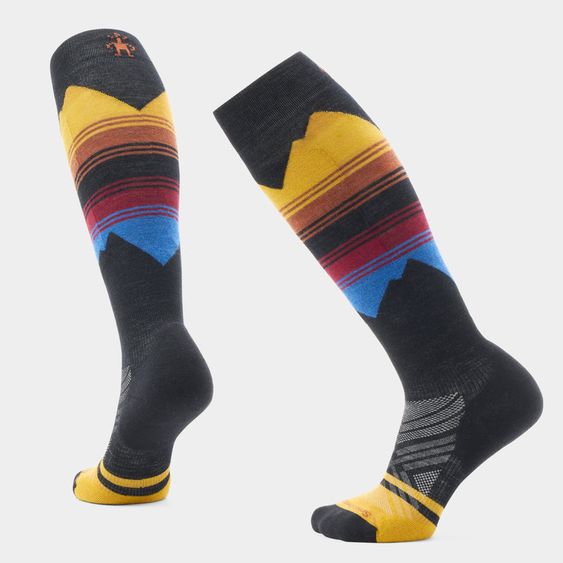 Women's Ski Pattern Over The Calf Socks - Honey Gold / L