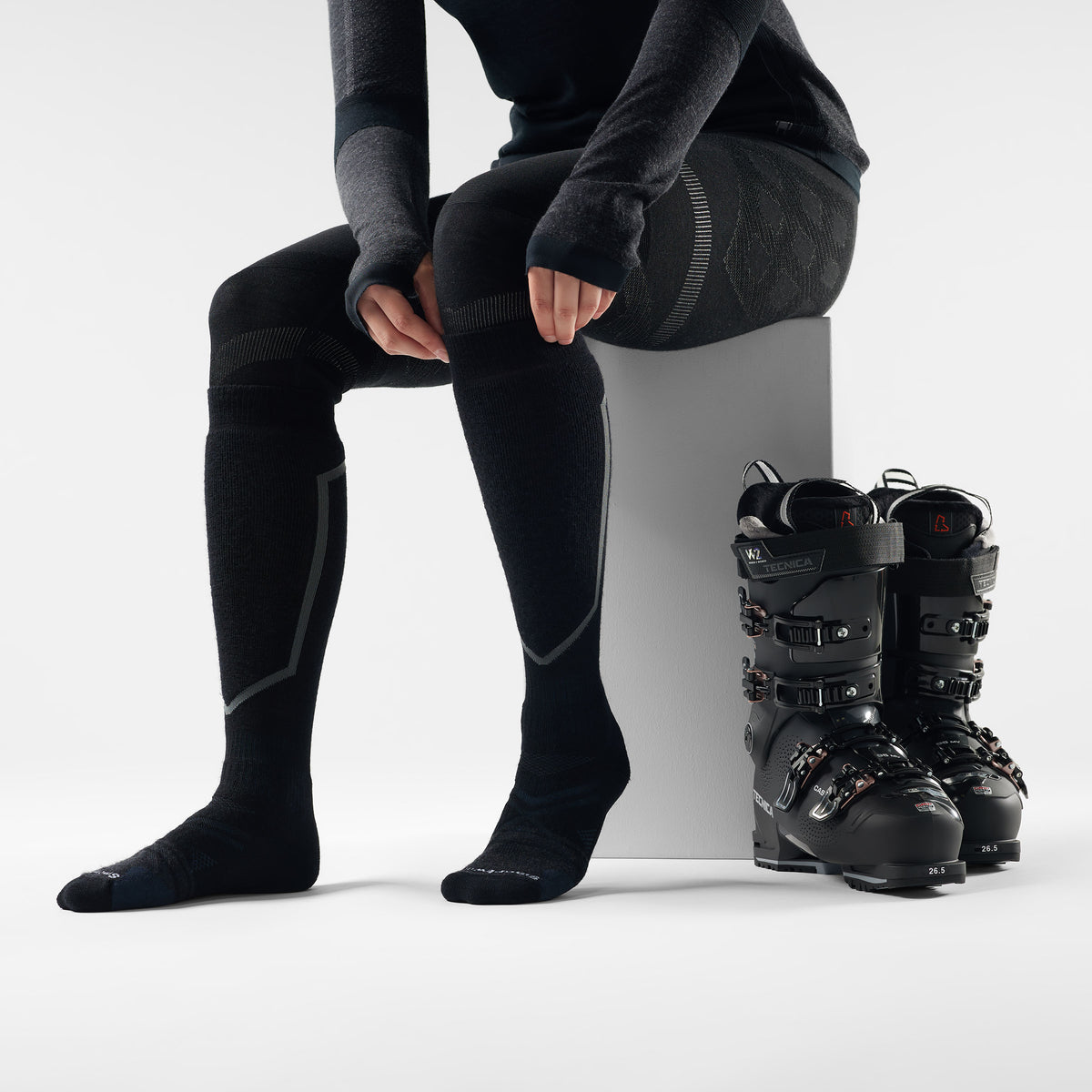 Emballage de 2 chaussette sous-genou ski  - voir - 2