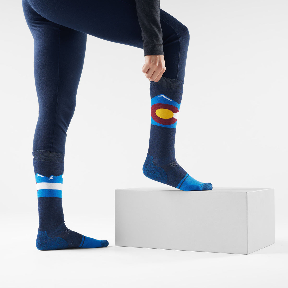 Snowboard Colorado Over The Calf Socks Laguna Blue - ver - 2