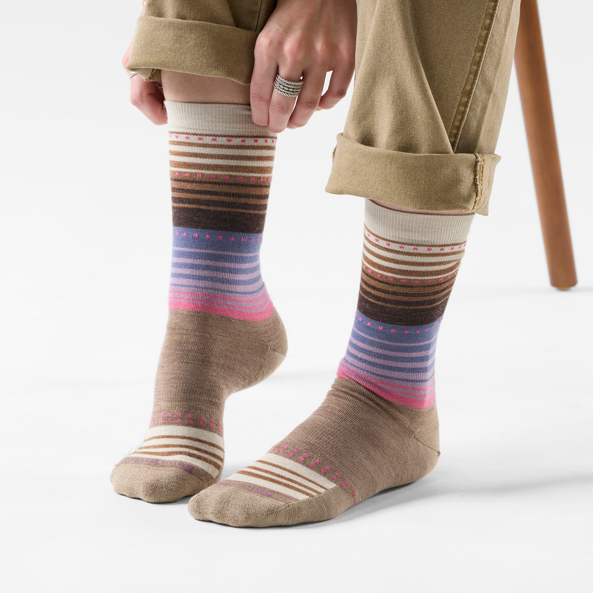 Women's Everyday Stitch Stripe Crew Socks Trio Gift Box Multicolor - ver - 4