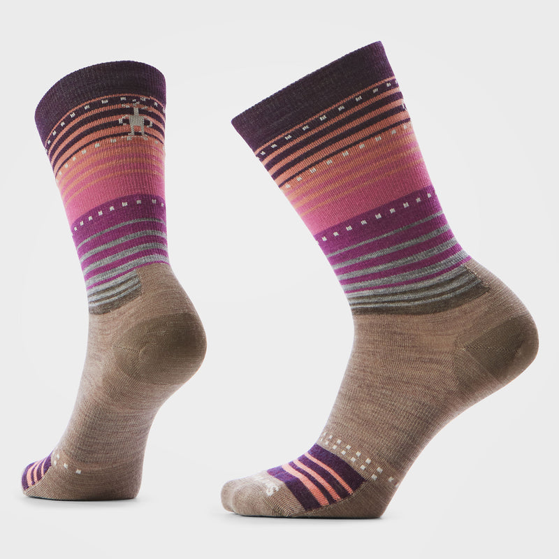 Women's Everyday Stitch Stripe Crew Socks - Fossil-Purple / L