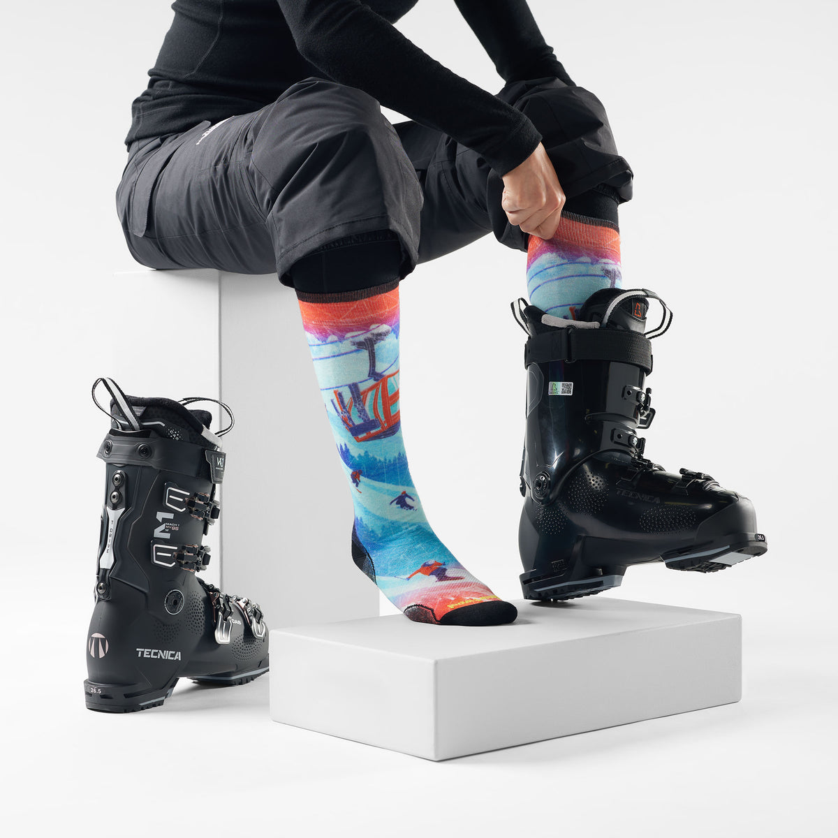 Chaussette de ski sous-genou Ski Day  - voir - 2
