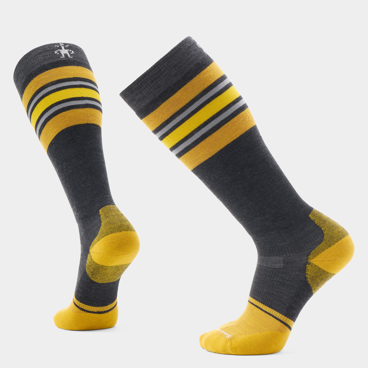 Snowboard Stripe Extra Stretch Over The Calf Socks Charcoal - ver - 1