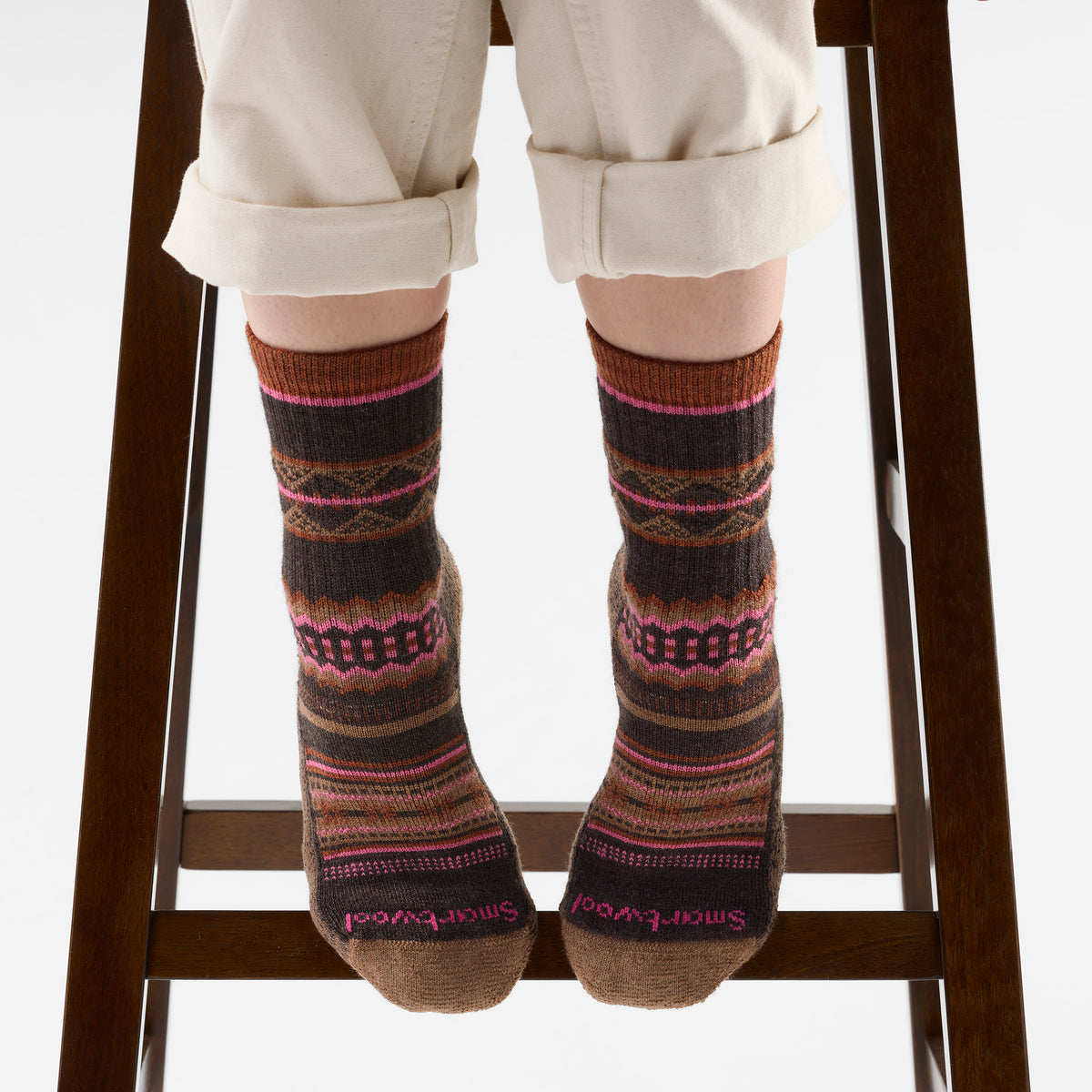 Women's Everyday Cozy Snowed In Sweater Crew Socks Chestnut - ver - 2
