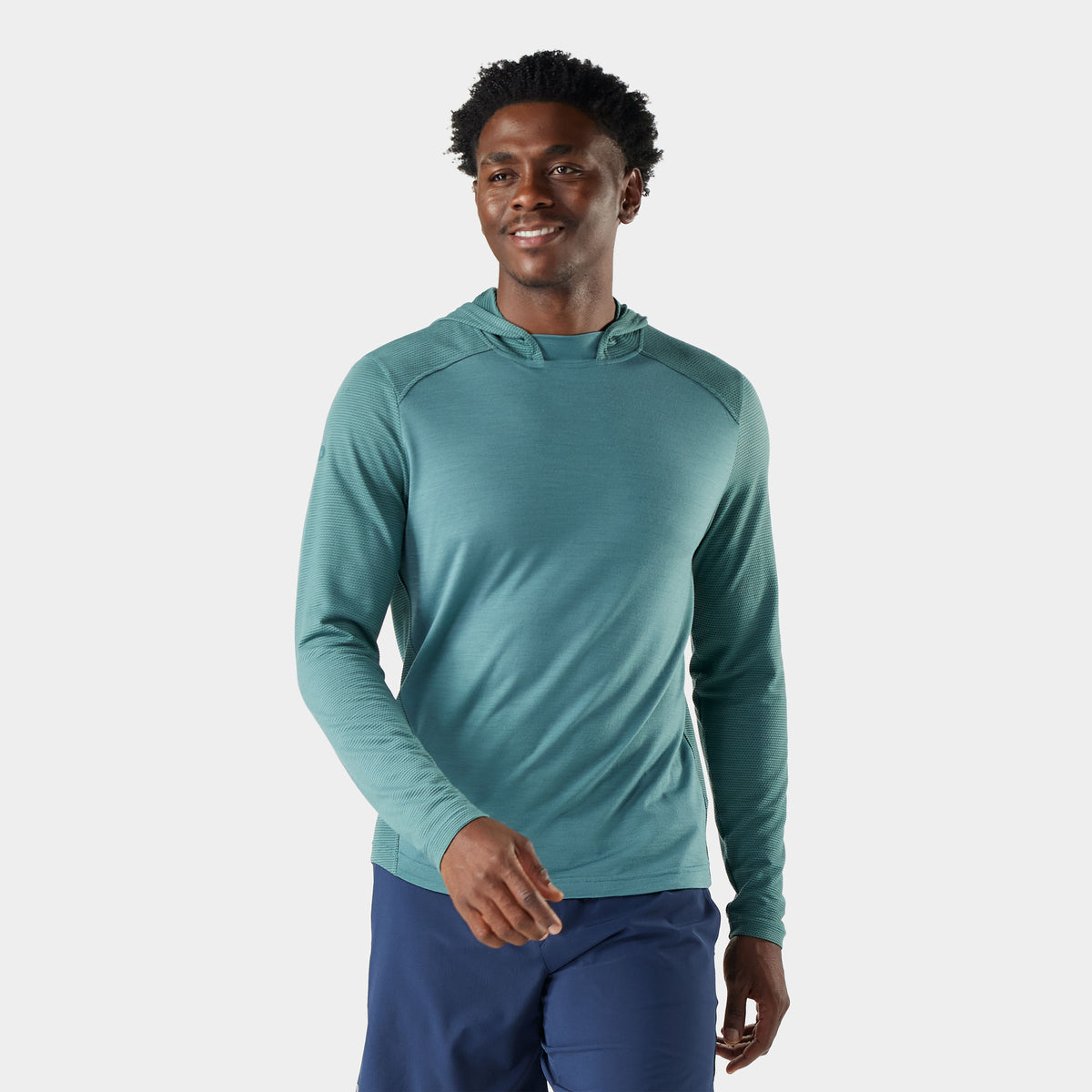 Men's Active Mesh Hoodie Dusty Teal - ver - 1
