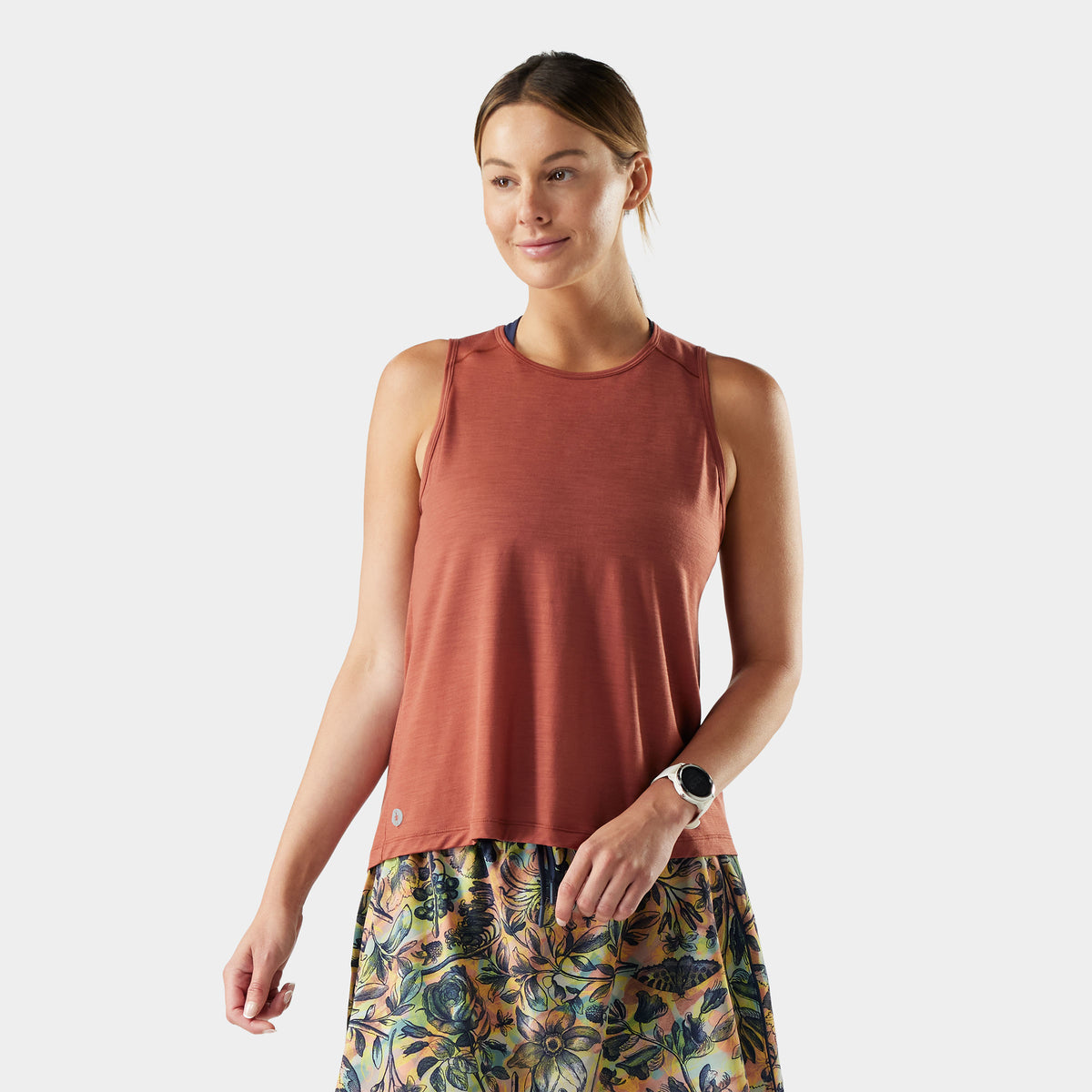 Women's Active Ultralite High Neck Tank Burnt Sienna - ver - 1