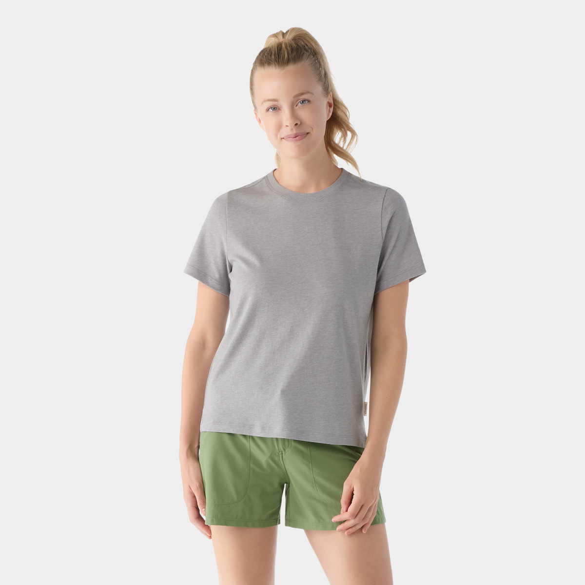 Women's Perfect Crew Short Sleeve Tee Light Gray Heather - ver - 1