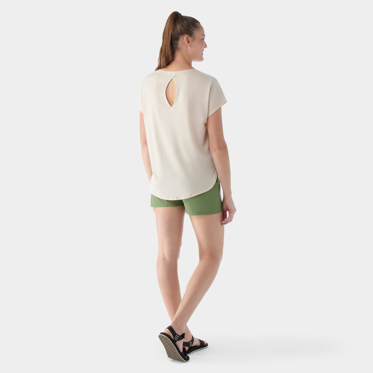 Women's Short Sleeve Swing Top Almond - ver - 2