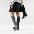 Women's Everyday Knee High Socks Charcoal-Light Gray - ver - 2