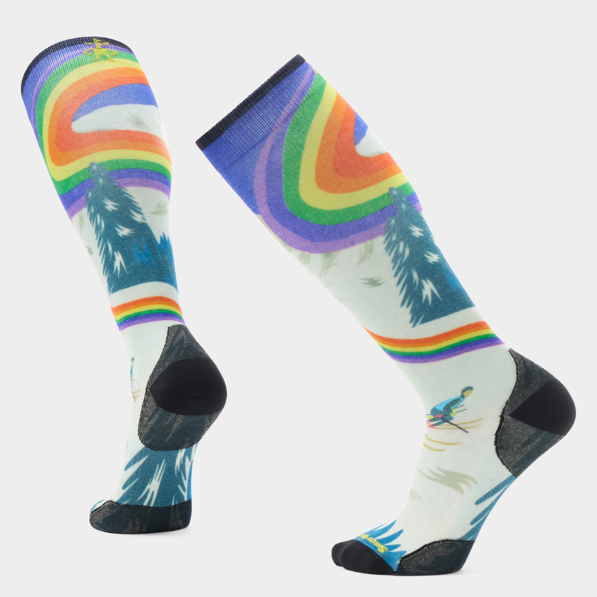 Chaussette de contention imprimée sous-genou Rainbow Trails  - voir - 1