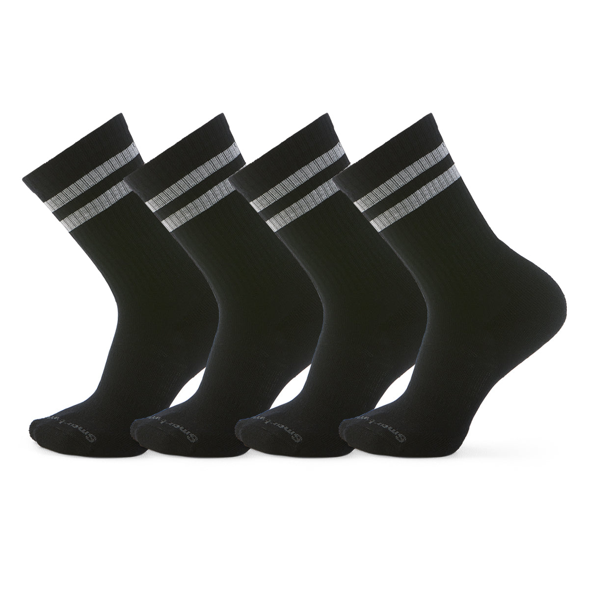 Everyday Athletic Striped Crew Socks 4-Pack Black - ver - 1