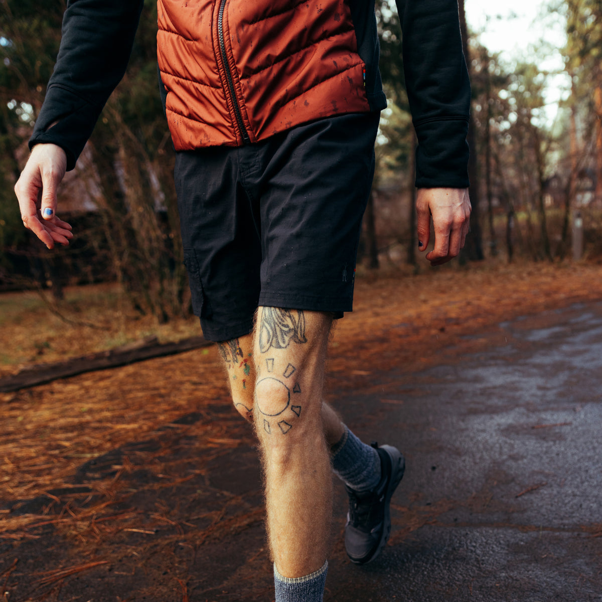 Men's Merino 7" Cargo Hike Short Black - ver - 4