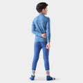 Kids' Classic Thermal Merino Base Layer 1/4 Zip Indigo Linear Peaks - ver - 2
