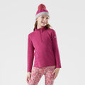 Kids' Classic Thermal Merino Base Layer 1/4 Zip Festive Fuchsia Heather - ver - 1