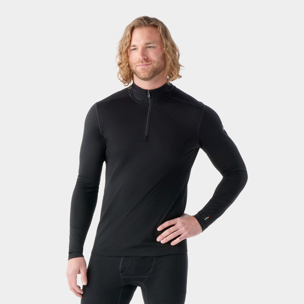 Men's Classic All-Season Merino Base Layer 1/4 Zip Black - ver - 1