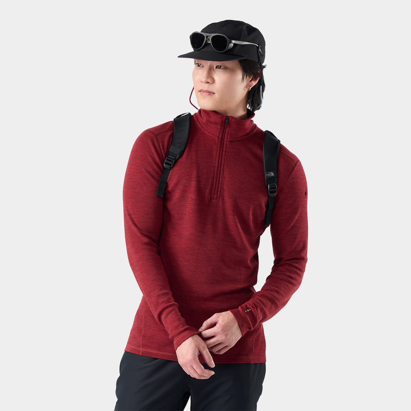 Men's Classic Thermal Merino Base Layer 1/4 Zip - Currant Heather / L
