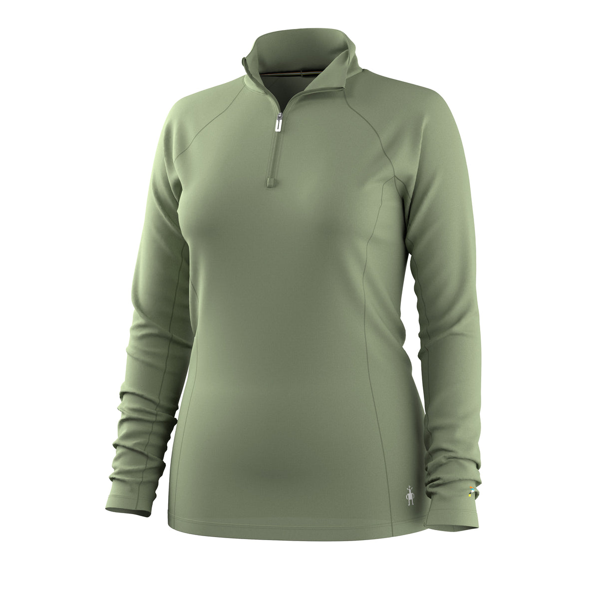Women's Classic All-Season Merino Base Layer 1/4 Zip Green Tea - ver - 3