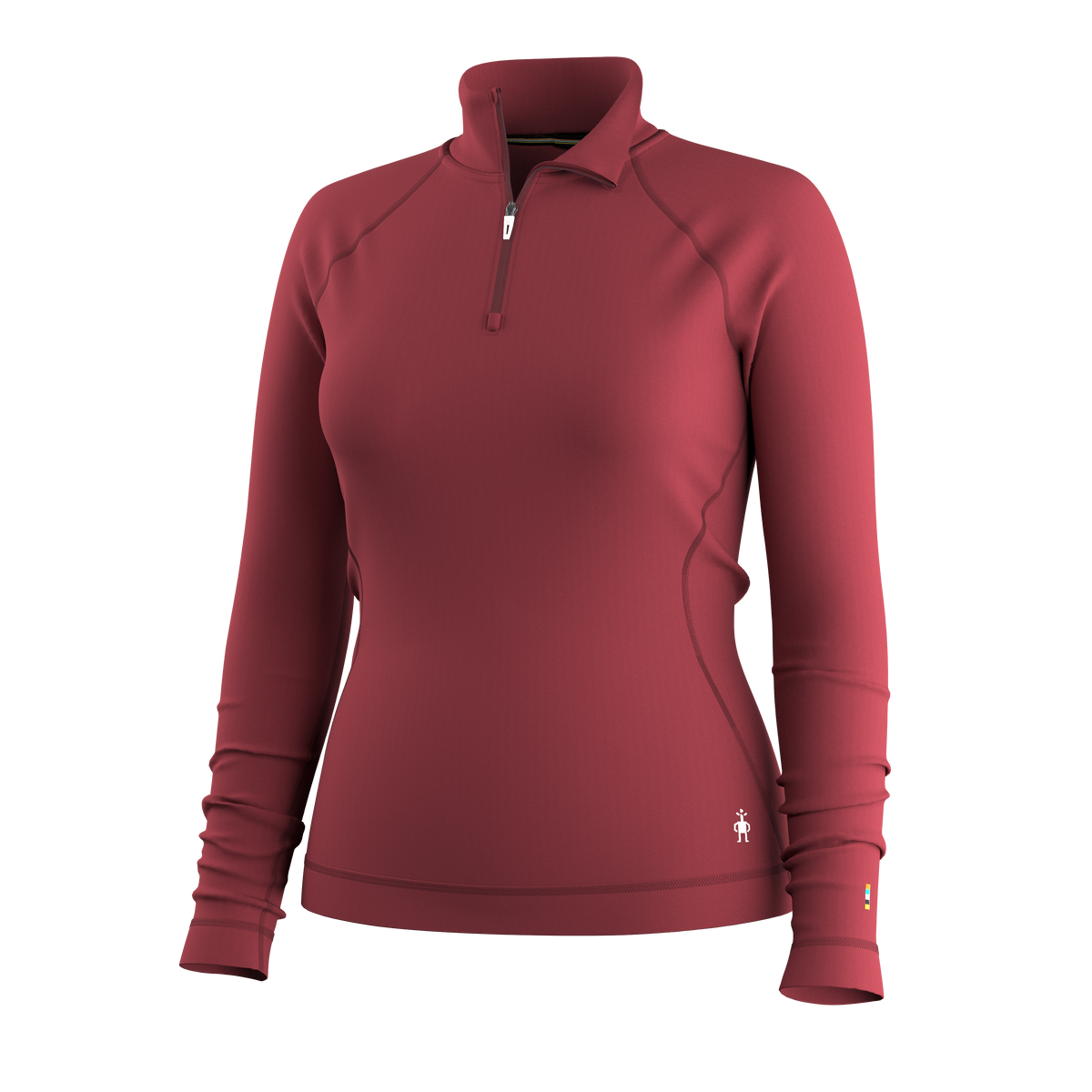 Women's Classic Thermal Merino Base Layer 1/4 Zip Cherry Lacquer - ver - 3