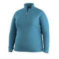 Women's Classic Thermal Merino Base Layer 1/4 Zip Plus Mineral Blue Heather - ver - 3