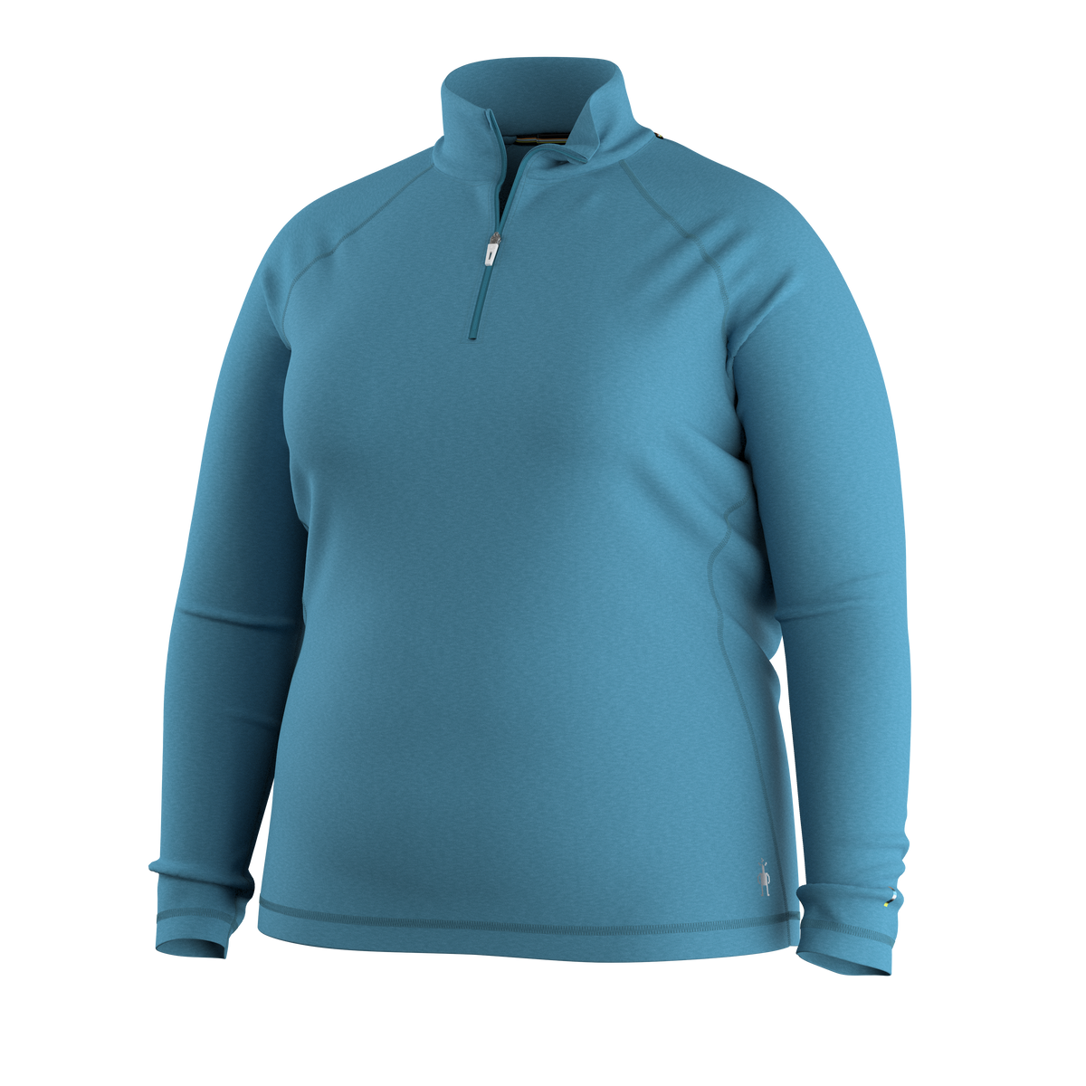 Women's Classic Thermal Merino Base Layer 1/4 Zip Plus Mineral Blue Heather - ver - 3
