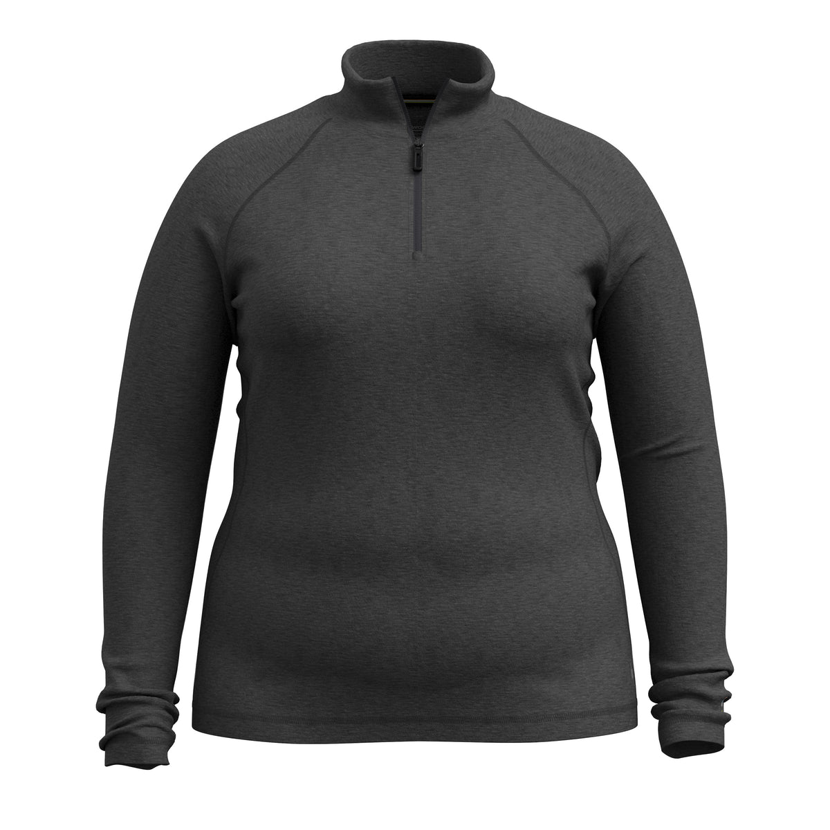Women's Classic Thermal Merino Base Layer 1/4 Zip Plus Charcoal Heather - ver - 3