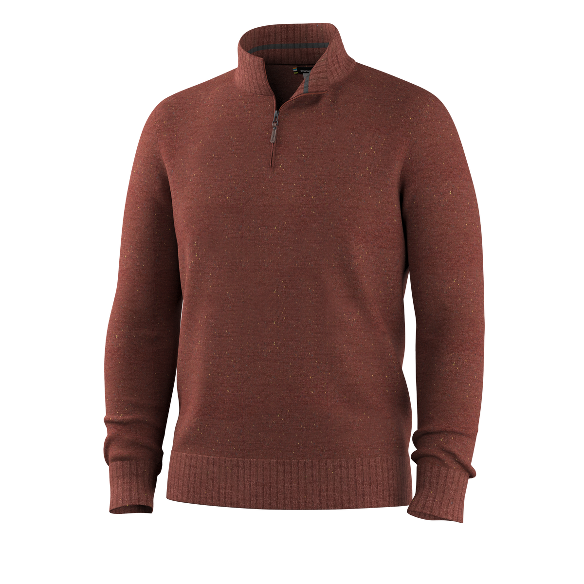 Men's Sparwood 1/4 Zip Sweater Burnt Sienna Donegal - ver - 3