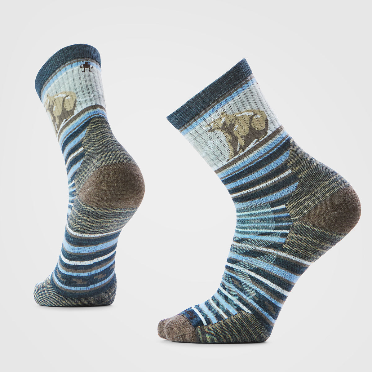 Mi-chaussette de randonnée rayée Bear  - voir - 1