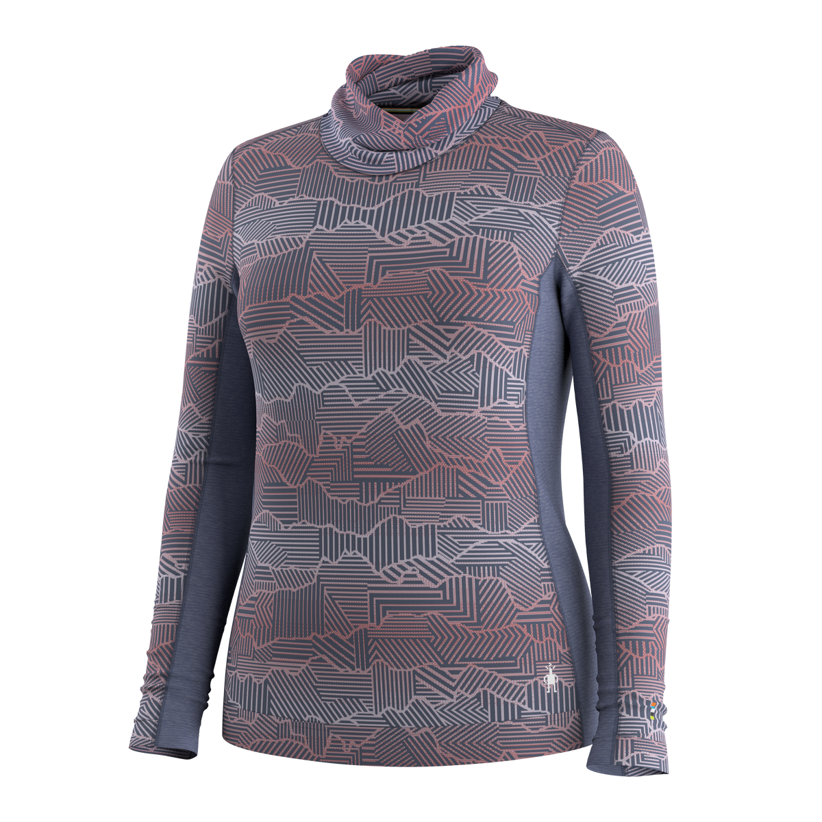 Women's Classic Thermal Merino Mock Neck Nightfall Linear Peaks - ver - 3