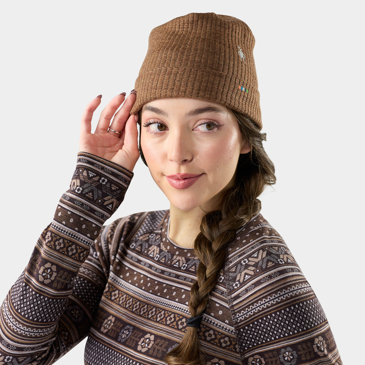 Thermal Merino Rib Beanie Mocha Heather - ver - 1