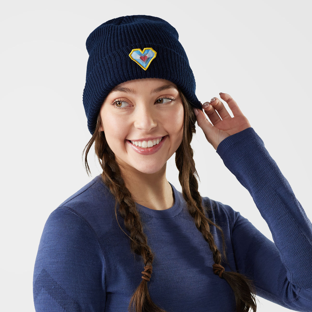 Smartwool Geo Peaks Patch Beanie Deep Navy - ver - 1