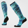 Women's Ski Topo Treasures Print Over The Calf Socks Nightfall Blue - ver - 1