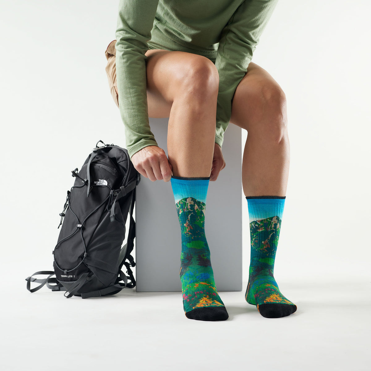 Chaussette de randonnée imprimée Mountain Lake pour femmes  - voir - 2