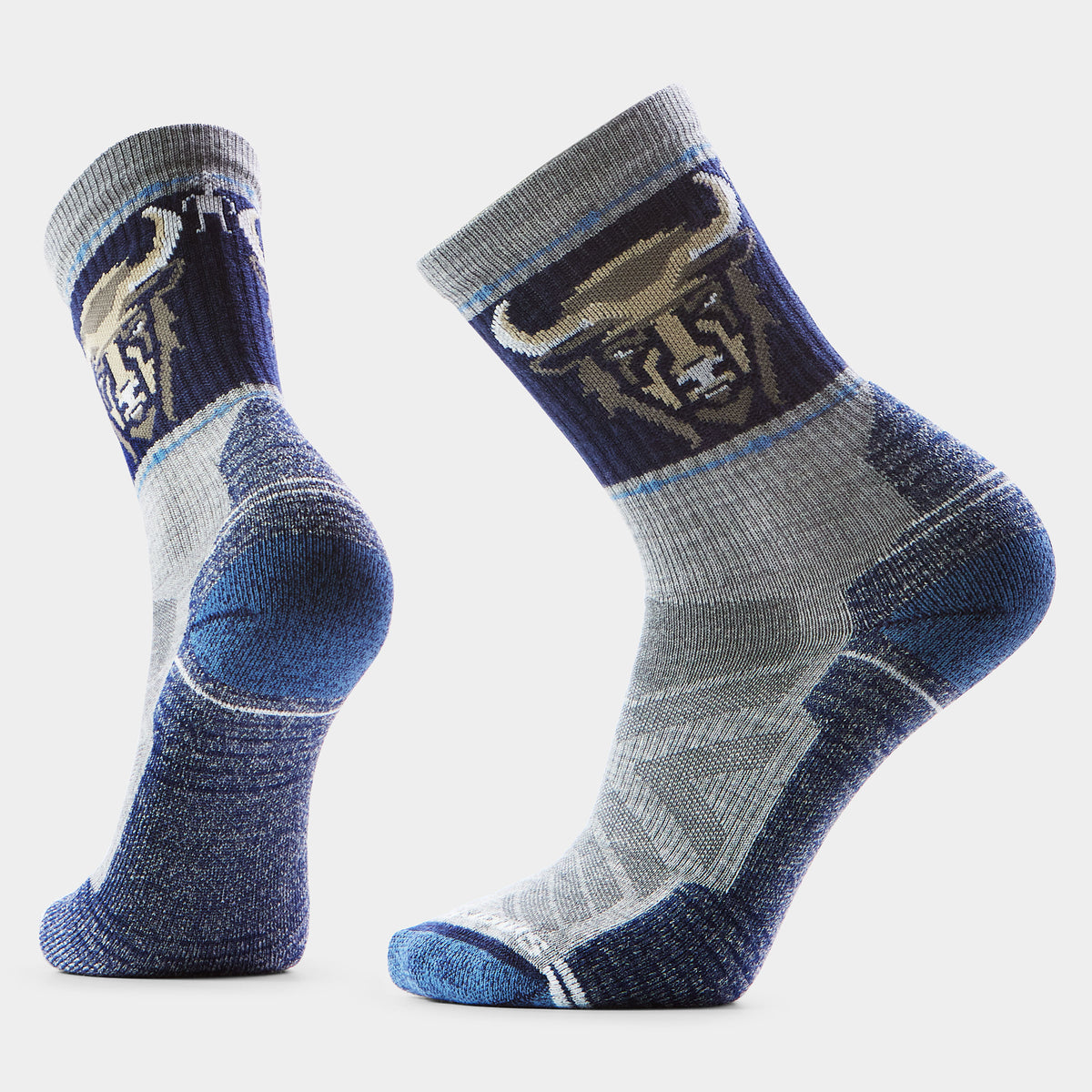 Hike Bison Crew Socks Light Gray - ver - 1