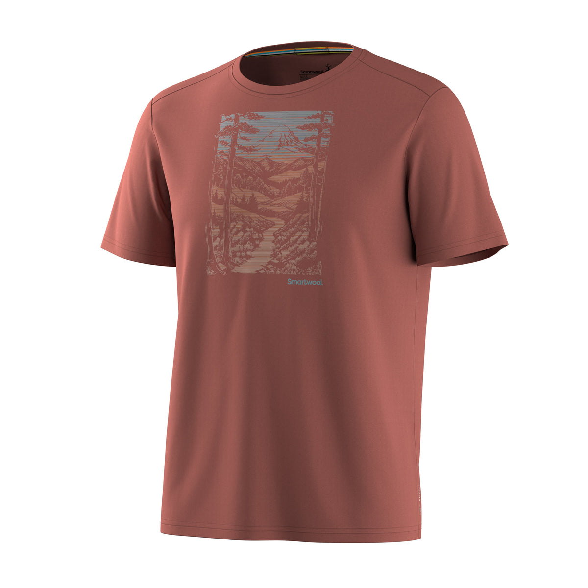 Men's Winding Trail Active Short Sleeve Graphic Tee Light Gray Heather - ver - 2