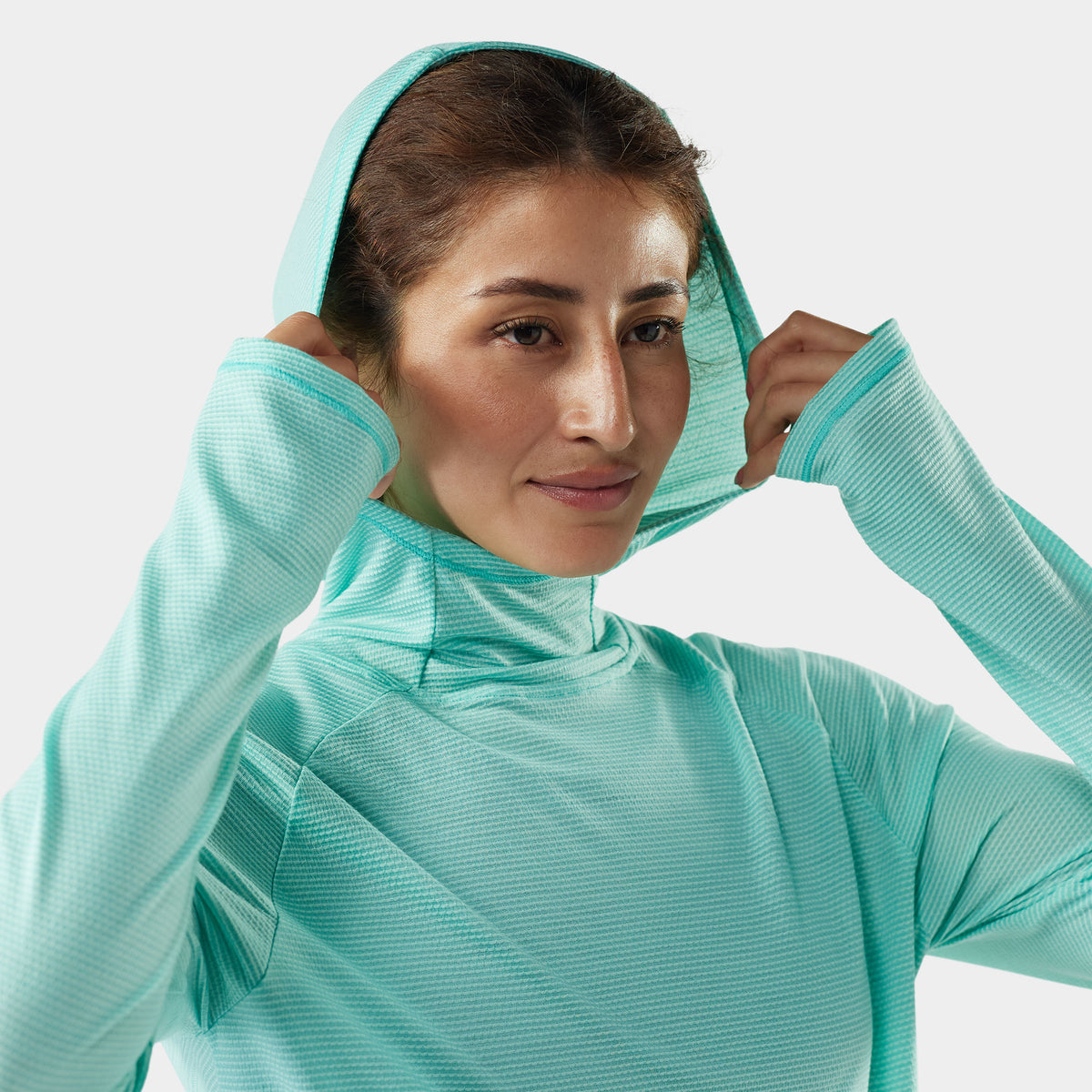Women's Active Mesh Hoodie Pacific Blue - ver - 4