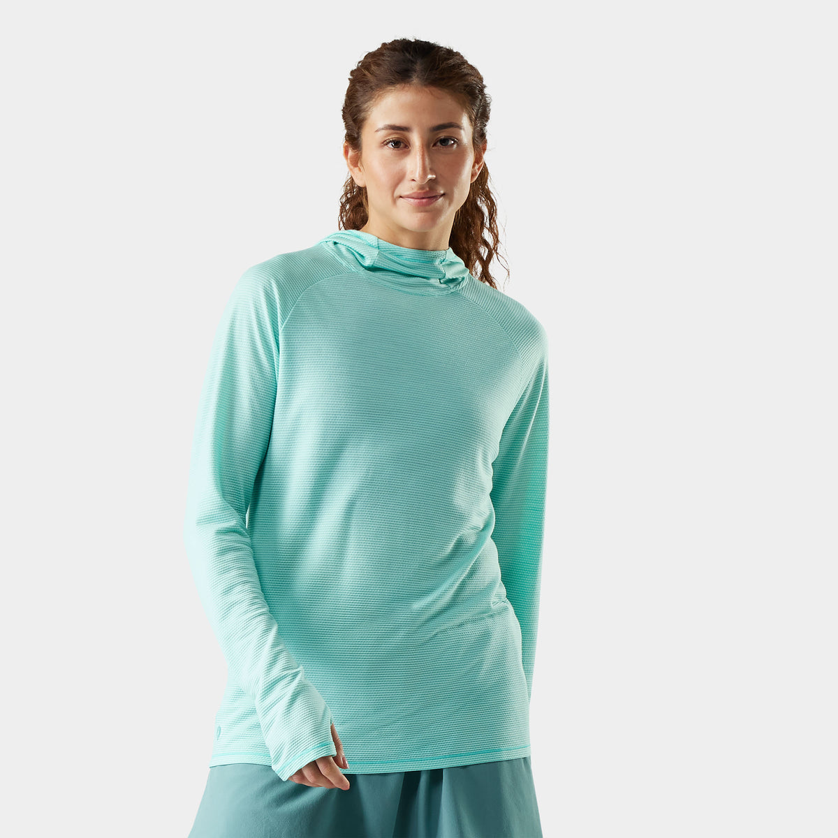 Women's Active Mesh Hoodie Pacific Blue - ver - 1