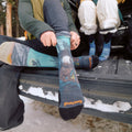 Ski Winter Phase Print Over the Calf Socks Purple Dawn - ver - 3