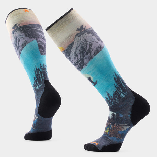 Ski Winter Phase Print Over the Calf Socks