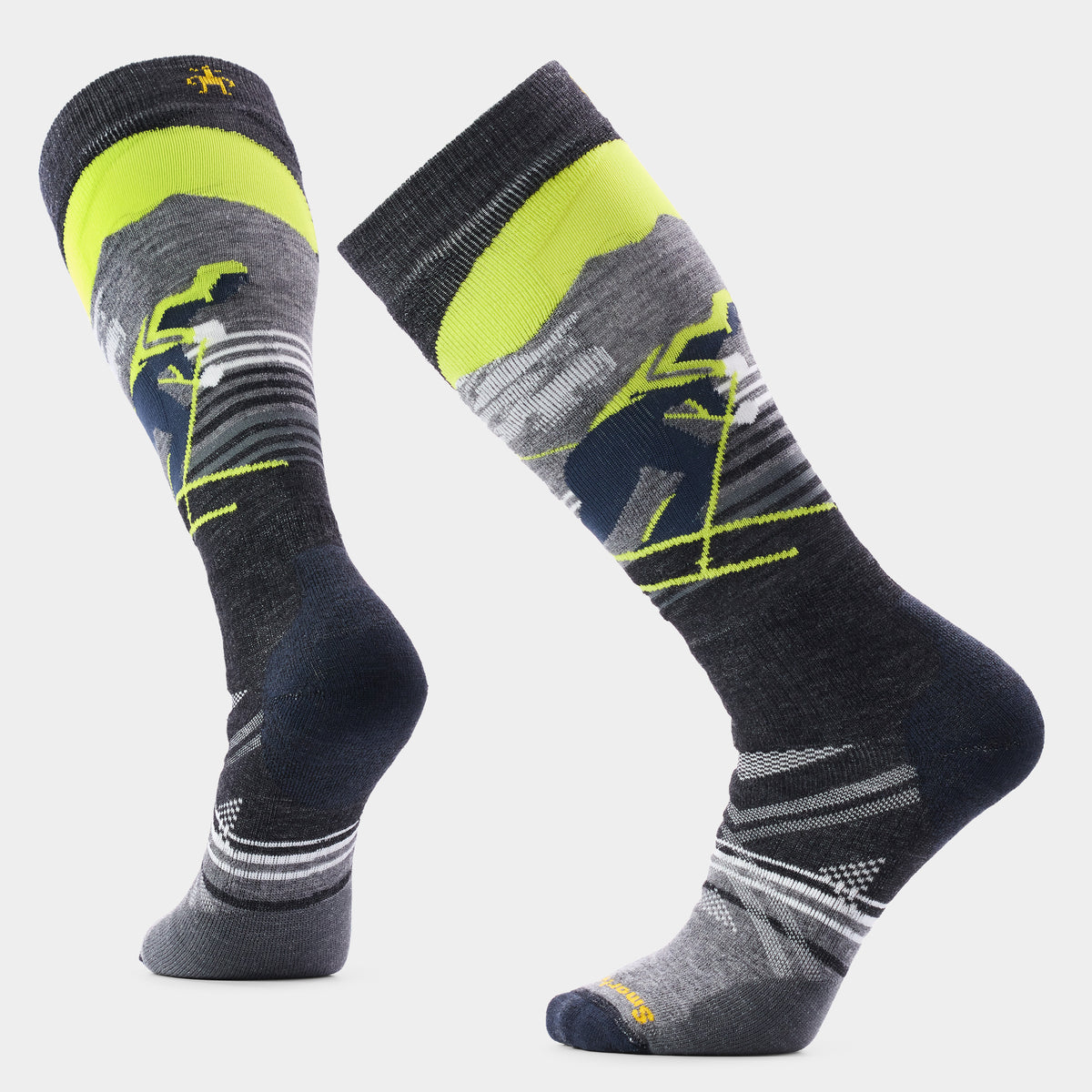 Ski Chute the Moon Over the Calf Socks Charcoal - ver - 1