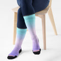 Women's Ski Ombre Print Over the Calf Socks Purple Dawn - ver - 2
